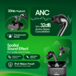 BeLL Bliss Pods – Black | 30H Playback, ANC up to 32dB, IPX4 Water-Resistant - Image 4
